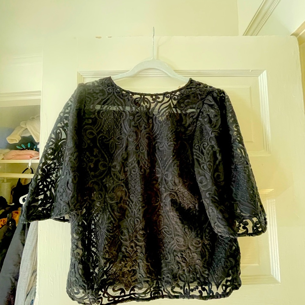 Sezane black lace blouse - size s (36)